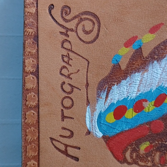 Vintage 1940s  Leather Bound Native American Autograph Banff Souvenir Book - Picture 7 of 12